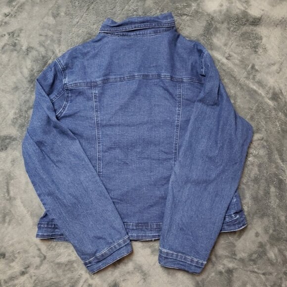 Cleo Dark Wash Jean Jacket Denim Jacket Sz Xl Stretch - Picture 7 of 10